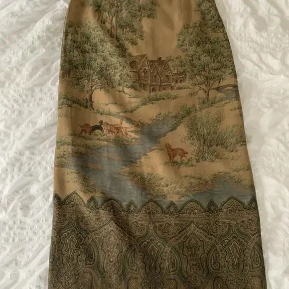 Vintage Womens Polo Ralph Lauren Skirt Western Dog Country Style - Size 16 EUC - Picture 7 of 16